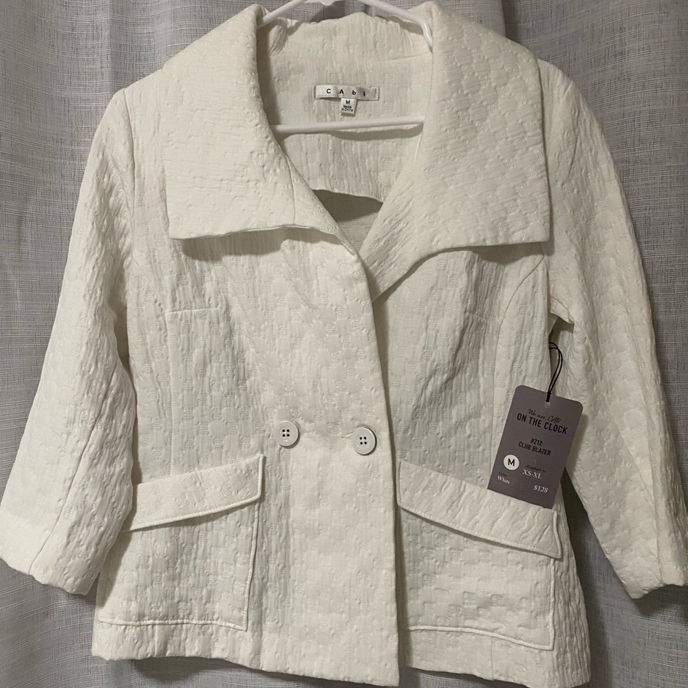 CAbi #212 Club Blazer White Size M NEW